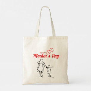 Bolso De Tela Pillow del arte de la línea del día de la madre -
