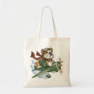 Bolso De Tela Piloto de Avión Bulldog Inglés