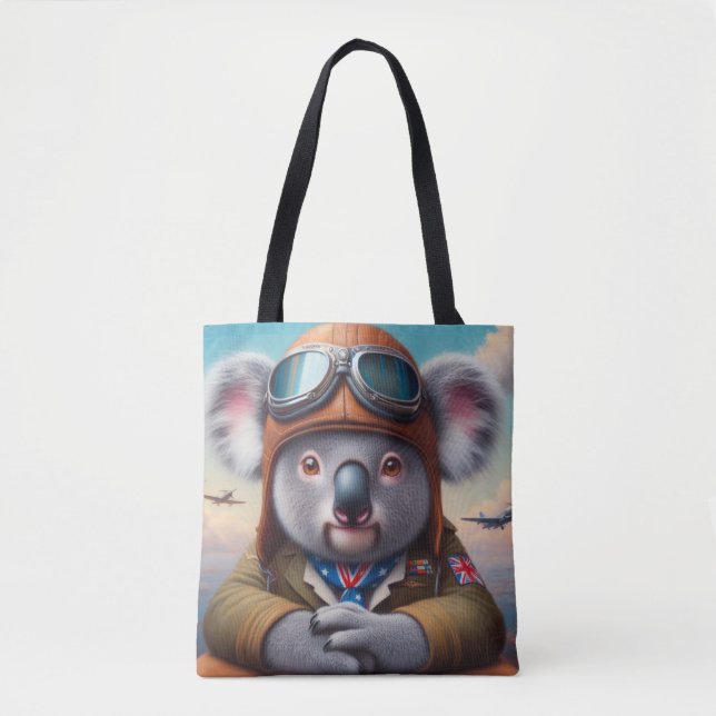 Bolso De Tela Piloto de avión de Koala (Anverso)