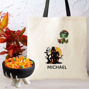 Bolso De Tela Piloto Zombie volar avión y Bat Funny Halloween
