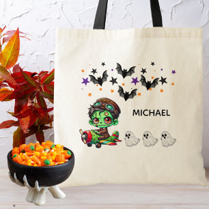 Bolso De Tela Piloto Zombie volar avión y Bat Funny Halloween
