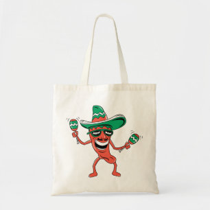 Bolso De Tela Pimienta fiesta en Sombrero con Maracas