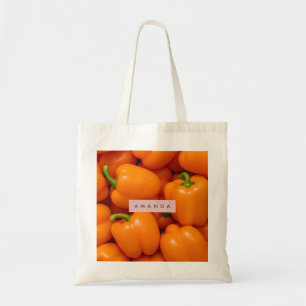 Bolso De Tela Pimiento Naranja Dulce Vibrante Personalizado