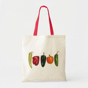 Bolso De Tela Pimientos en fila