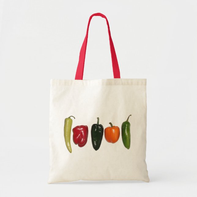 Bolso De Tela Pimientos en fila (Frente)