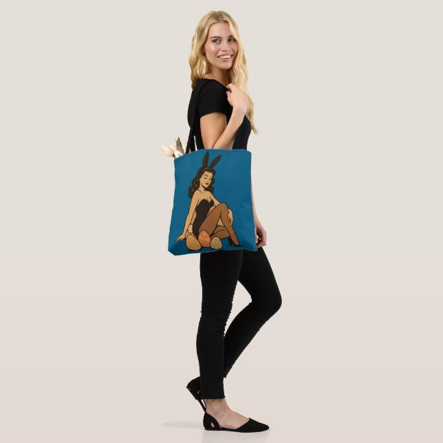 Bolso De Tela Pin-Up de Pascua - Chica de conejito sensual con C (Puesto)