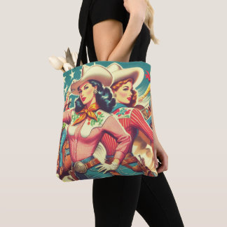 Bolso De Tela Pin-ups Retro Cowgirls