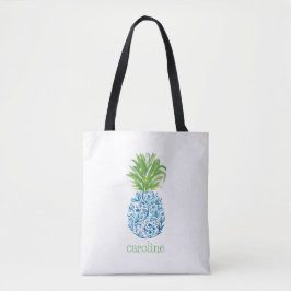 Bolso De Tela Piña Chinesca Personalizada de Acuarela