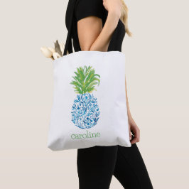 Bolso De Tela Piña Chinesca Personalizada de Acuarela