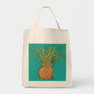 Bolso De Tela Piña de la Fiesta-Piña abstracta sobre fondo brill