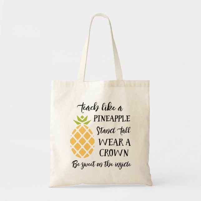 Bolso De Tela Piña del aprecio del profesor de escuela del (Frente)