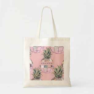 Bolso De Tela Piña Disco Glam Personalizada Metálica Rosa
