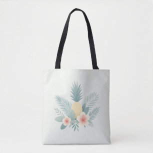 Bolso De Tela Piña floral y Hawaiana
