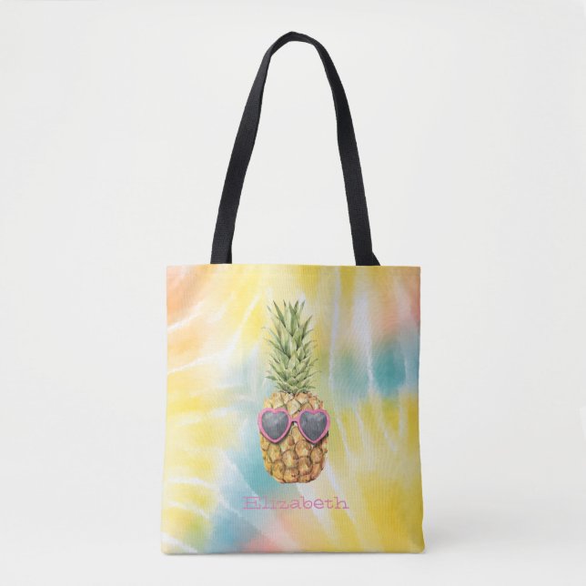 Bolso De Tela Piña Guay, tinte de arcoiris acuático (Anverso)