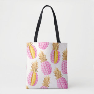 Bolso De Tela Piña rosa: Vintage detallado alto