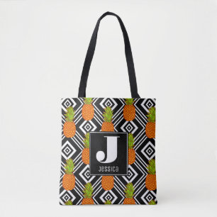 Bolso De Tela Piñas geométricas   Monograma