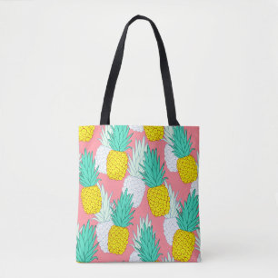 Bolso De Tela Piñas Tropicales: Moda Personalizado Roja.