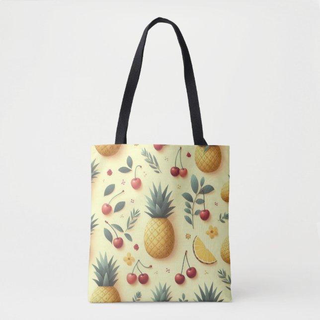 Bolso De Tela Piñas y cerezas (Anverso)