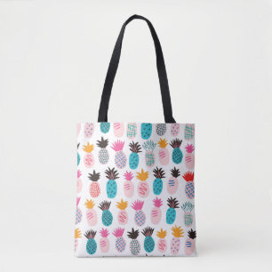 Bolso De Tela Piñas y hojas abstractas de color minimalista