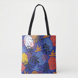 Bolso De Tela Piñas y hojas abstractas de color minimalista