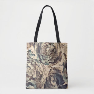 Bolso De Tela Pincel de arte abstracto rosas texturizados impres