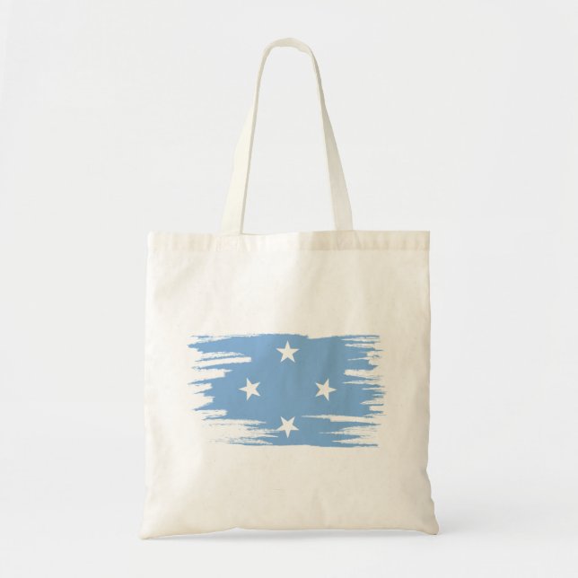 Bolso De Tela Pincel de bandera de Micronesia (Frente)