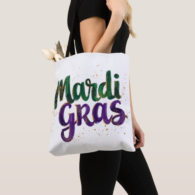 Bolso De Tela Pincel purpurina Mardi Gras (Detalle)