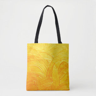 Bolso De Tela Pinceles y curvas de fondo abstracto de oro