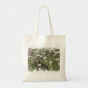 Bolso De Tela Pincushion blanco Wildflowers Digital Watercolor T