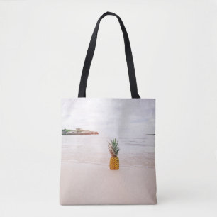 Bolso De Tela Pineapple on sand near beach