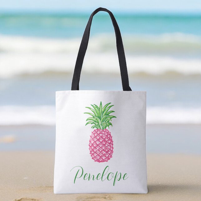 Bolso De Tela Pineapple rosa pepino tropical personalizado (Subido por el creador)