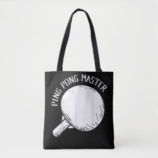 Bolso De Tela Ping Pong Master Gracioso Diciendo Tenis De Mesa