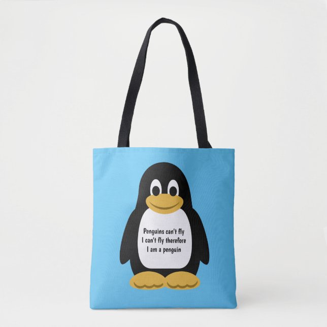 Bolso De Tela Pingüino animado lindo (Anverso)