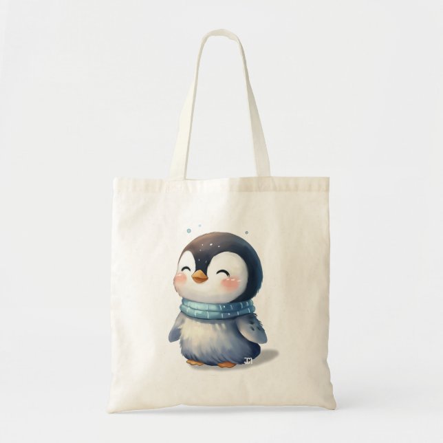 Bolso De Tela Pingüino Bebé Acogedor (Frente)