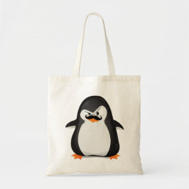 Bolso De Tela Pingüino Blanco Negro Y Mustache Fundido