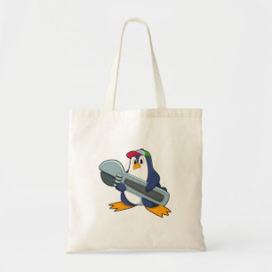 Bolso De Tela Pingüino como Mecáhaico con Herramienta