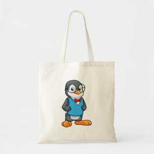 Bolso De Tela Pingüino como nervioso con gafas