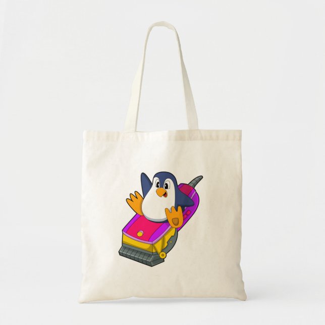Bolso De Tela Pingüino como peluquero con Razor (Frente)