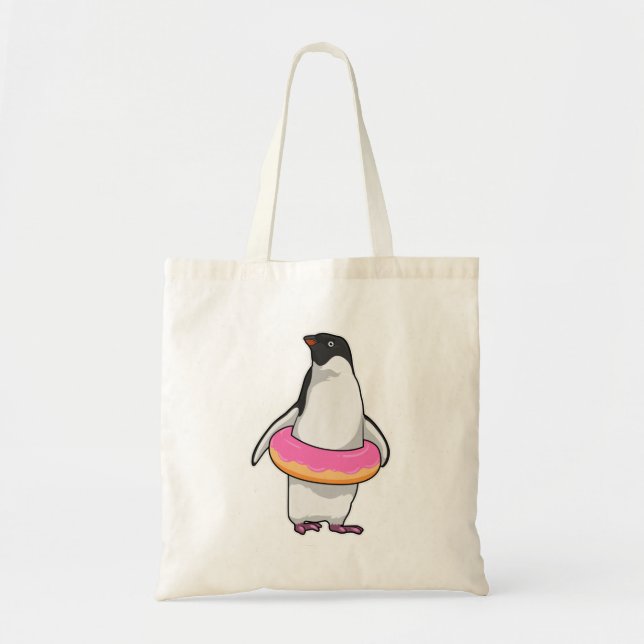 Bolso De Tela Pingüino con Donut (Frente)