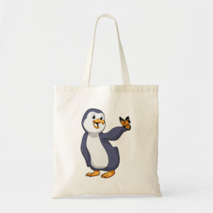 Bolso De Tela Pingüino con mariposa