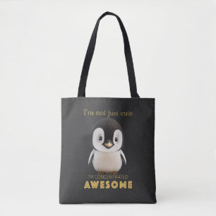 Bolso De Tela Pingüino Concentrado Impresionante Cute Adorable F