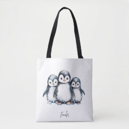 Bolso De Tela Pingüino Cute Personalizado