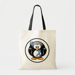 Bolso De Tela Pingüino de Cinta Azul