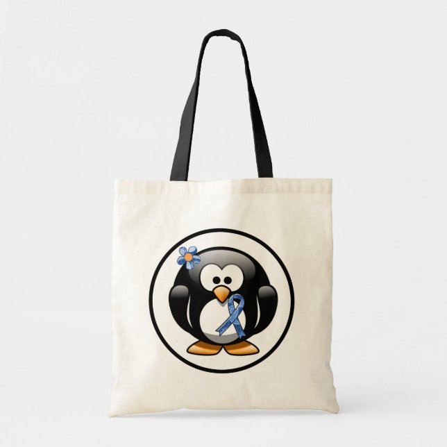 Bolso De Tela Pingüino de Cinta Azul (Frente)