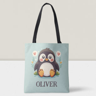 Bolso De Tela Pingüino de dibujos animados lindo bebé