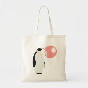Bolso De Tela Pingüino de goma de burbuja que explota burbuja