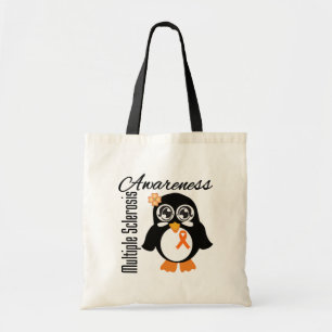 Bolso De Tela Pingüino de la conciencia de la esclerosis
