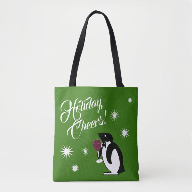 Bolso De Tela Pingüino de los feriados (Anverso)