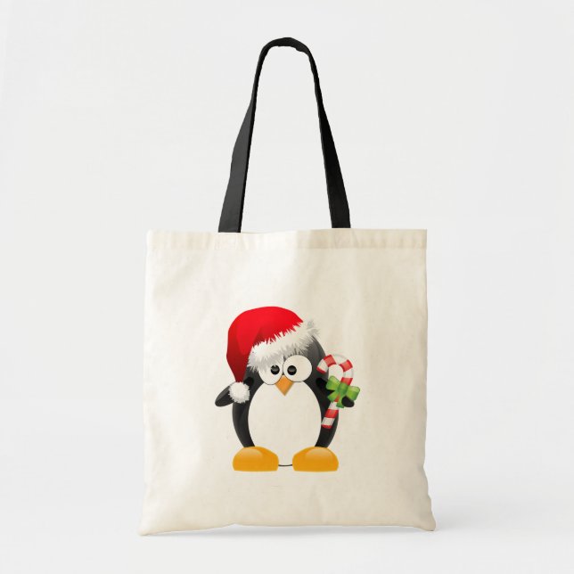 Bolso De Tela Pingüino del navidad (Frente)