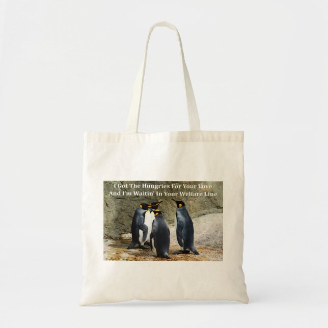 Bolso De Tela Pingüino divertido Memes con las imágenes (Frente)